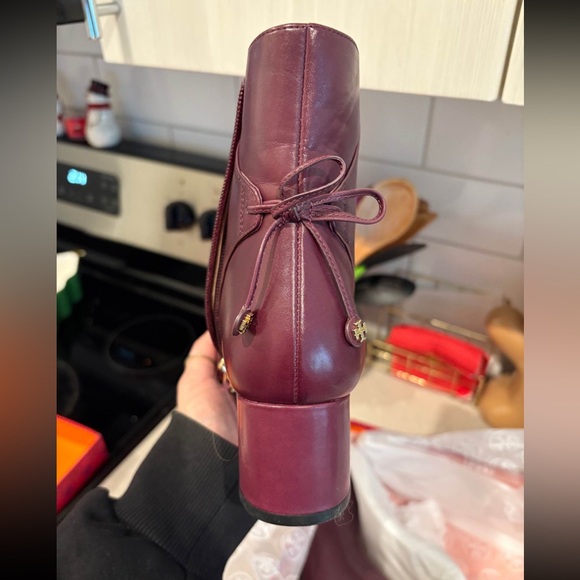 Tory Burch  Burgundy Ankle Boots - Picture 3 of 9